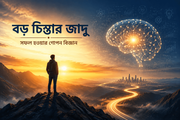 Success mindset and big thinking concept illustration in Bengali